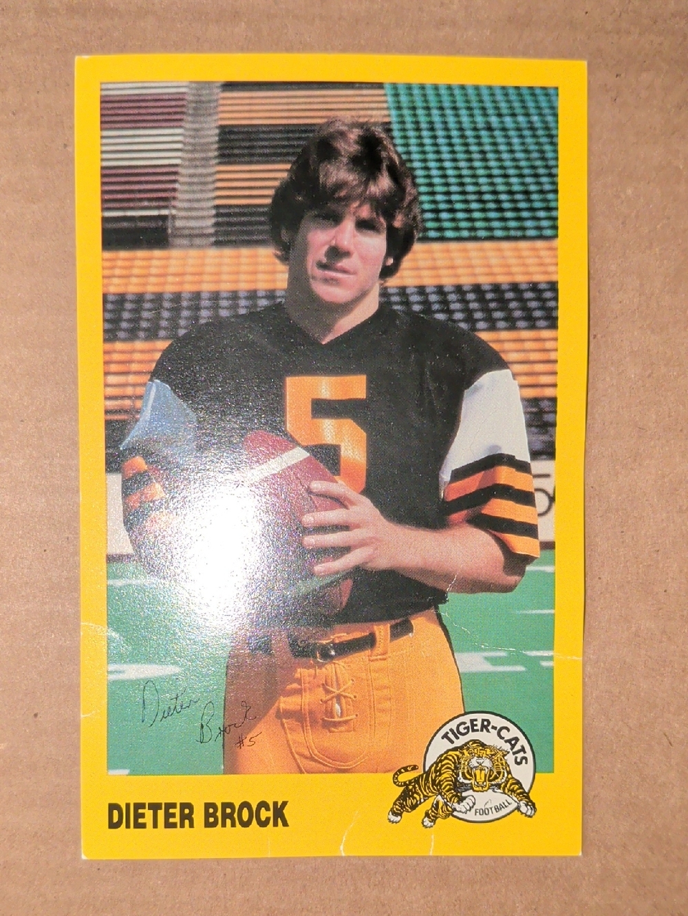 🏈 Dieter Brock 1984 JOGO Jumbo (FC) - Hamilton Tiger-Cats 🐯